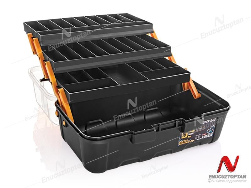 Super-Bag 16 inç Raflı Balıkçı Alet Takım Çantası ASR-5038 | ID4690