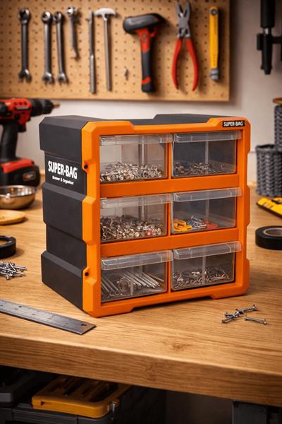 Super-Bag ASR-6008 Monoblok 6 Çekmeceli Küçük Organizer Seti | ID6541