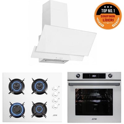 Afm TechAFM Tech  ANTE  Turbo Dijital  Beyaz  Ankastre Set (FM3301 + FM7701 +FM2201)