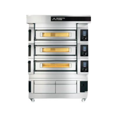 Moretti Forni S100ES-161616-P – Steel Serisi | 3x16 cm Taş Tabanlı, Buharlı, Mayalandırmalı