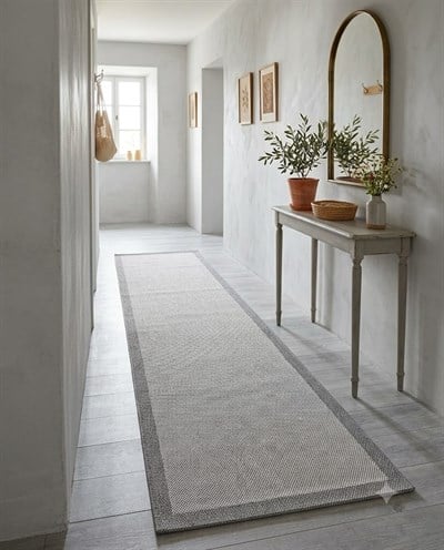 Çerçeve Detaylı Krem-Gri Yumuşak Sisal Plus