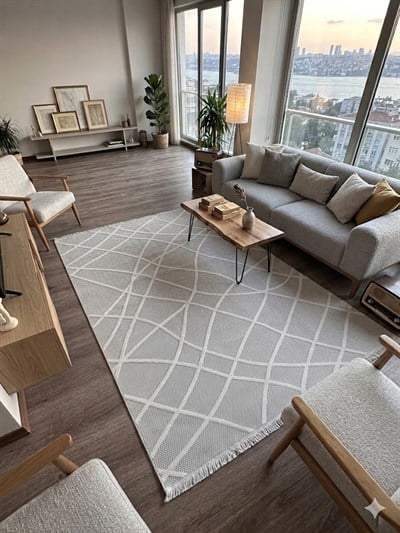 Kaymaz Taban Wool Bukle Sisal 8002 Gri Krem