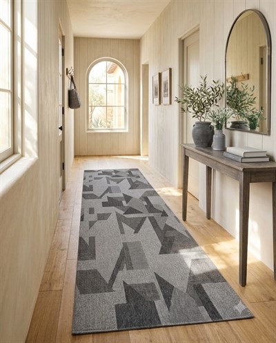 Premium Kalite Makinada Yıkanabilir Kaymaz Taban Antialerjik Spor Desen Wool Sisal Halı Antrasit Gri