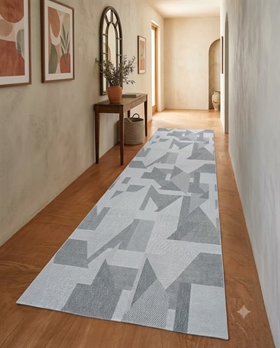 Premium Kalite Makinada Yıkanabilir Kaymaz Taban Antialerjik Spor Desen Wool Sisal Halı Gri
