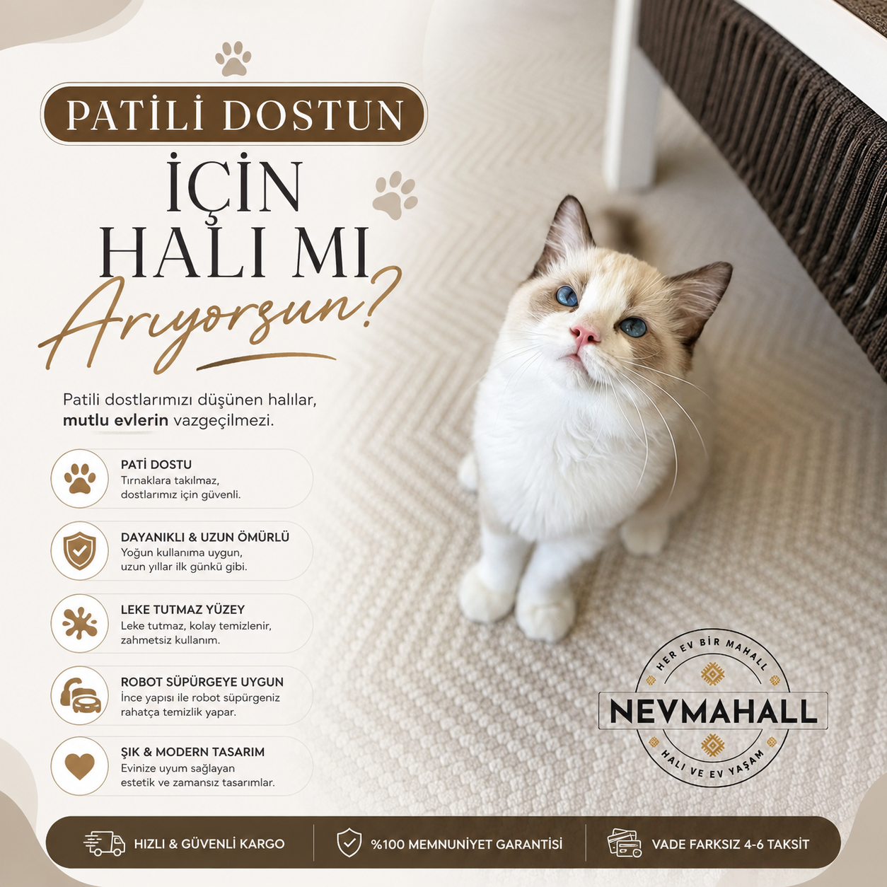 Pati Dostu Halılar - Wool Sisal ve NevSisal