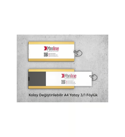 Kapı ve Duvar Tipi Kolay Değiştirilebilir A4 1/3 Föylük Sarı