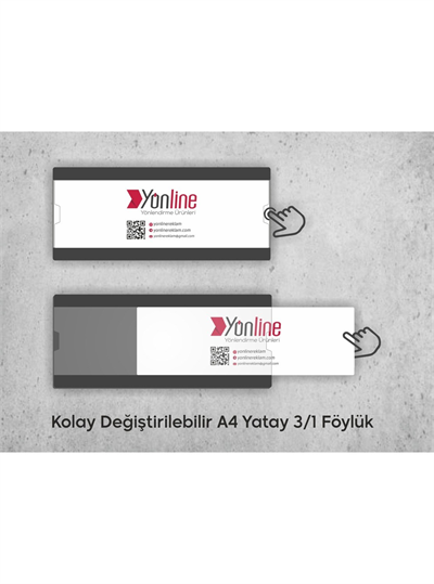Kapı ve Duvar Tipi Kolay Değiştirilebilir A4 1/3 Föylük