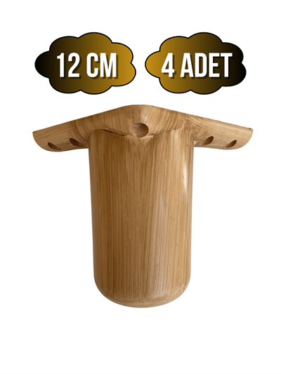 Bohem Yuvarlak 12cm Ahşap Desenli Plastik Ayak Mobilya Masa ve Dolap Ayağı(12CM)(AHŞAP DESENLİ)