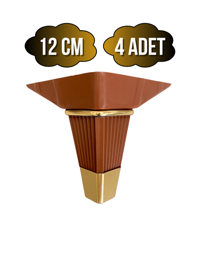 İrem Kahverengi Altın 12cm Plastik Ayak Mobilya Masa ve Dolap Ayağı(KAHVERENGİ ALTIN)(12CM)