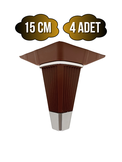 İrem Kahverengi Krom 15cm Plastik Ayak Mobilya Masa ve Dolap Ayağı(KAHVERENGİ KROM)(15CM)