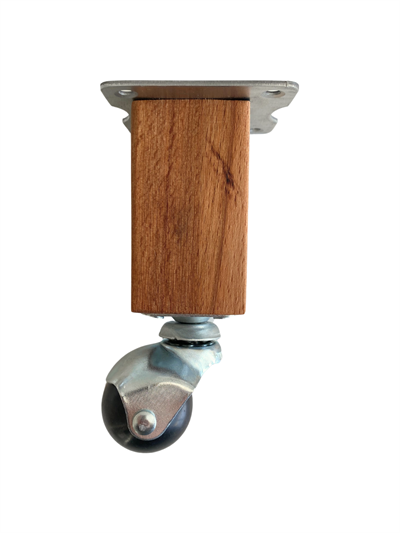 Kale Ahşap Top Tekerli Ayak Mobilya Masa Dolap Tekerli Ayağı FRENSIZ(12CM - 15CM)(KAYIN AĞACI)