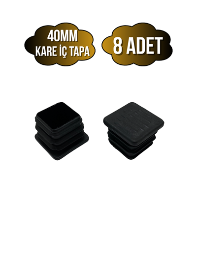 Kare Demir Profil İç Tapa Geçme Plastik Ayak Geçme Koruma Plastiği(40MM)(SİYAH)