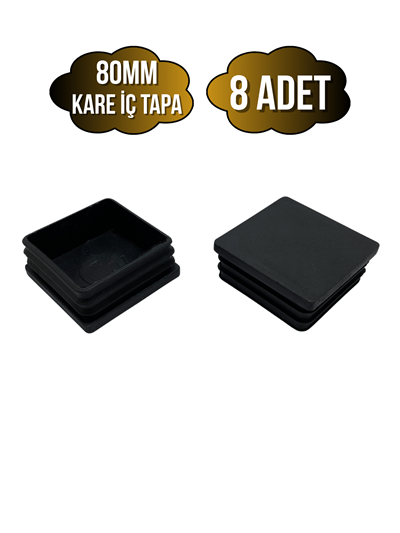 Kare Demir Profil İç Tapa Geçme Plastik Ayak Geçme Koruma Plastiği(80MM)(SİYAH)