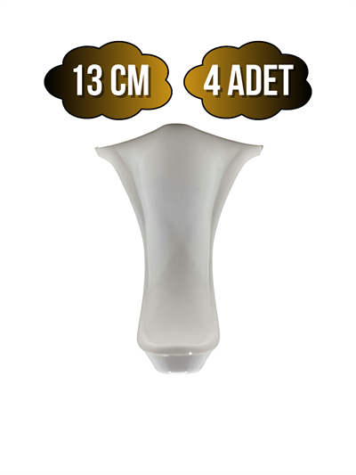 Lüx Lükens Beyaz 13cm Plastik Ayak Mobilya Masa ve Dolap Ayağı(BEYAZ)(13CM)