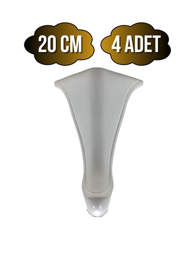Lüx Lükens Beyaz 20cm Plastik Ayak Mobilya Masa ve Dolap Ayağı(BEYAZ)(20CM)