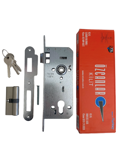 Silindirli Oval 45MM Gömme Giriş Kapısı Kilidi Çelik Kapı Kilidi(SİLİNDİRLİ)(18mmx45mm)