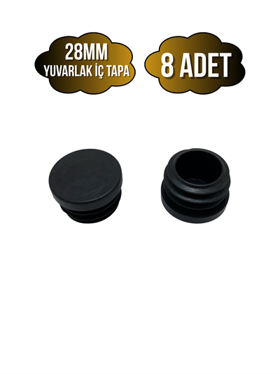 Yuvarlak Demir Profil İç Tapa Geçme Plastik Ayak Geçme Koruma Plastiği(28MM)(SİYAH)