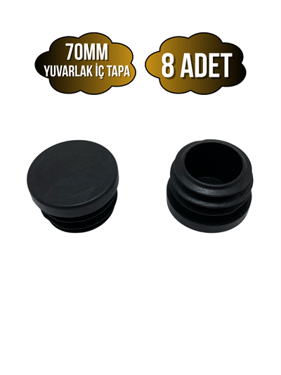 Yuvarlak Demir Profil İç Tapa Geçme Plastik Ayak Geçme Koruma Plastiği(70MM)(SİYAH)