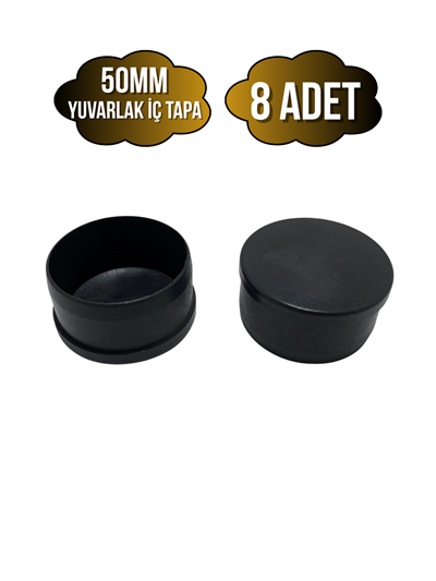 Yuvarlak Demir Profil İç Tapa Geçme Plastik Ayak Geçme Koruma Plastiği(50MM)(SİYAH)