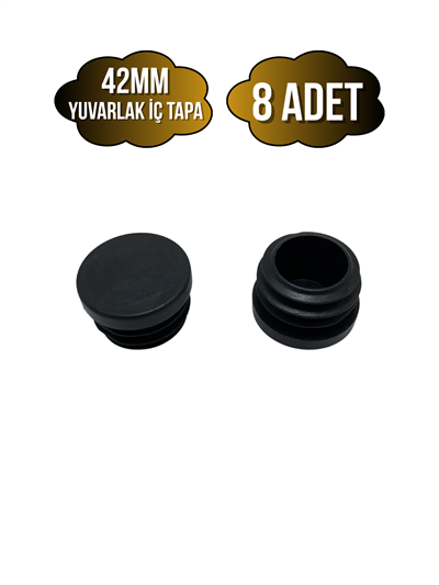 Yuvarlak Demir Profil İç Tapa Geçme Plastik Ayak Geçme Koruma Plastiği(42MM)(SİYAH)