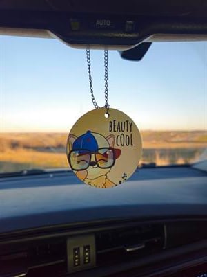 Beauty Cool Çift Yön Baskılı Ahşap Dikiz Aynası Süsü