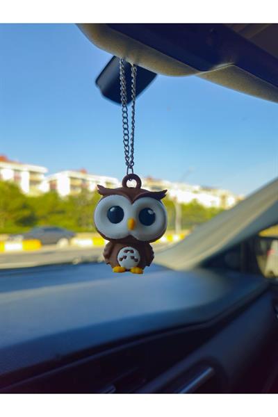 Sevimli Baykuş Dikiz Ayna Süs Zincirli Baykuş Ayna Süsü Yeni Trend Araba Süsü