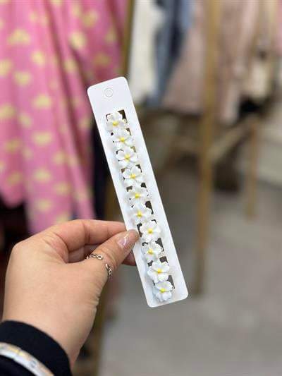 10'Lu Beyaz Orkide Saç Küpesi