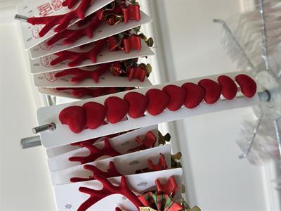 10'Lu Kırmızı Kalp Saç Küpesi