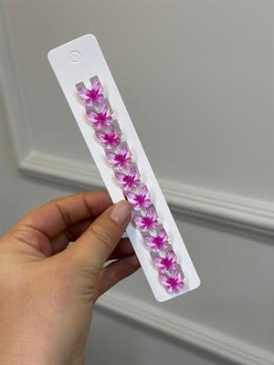 10'Lu Pembe Lotus Çiçek Saç Küpesi