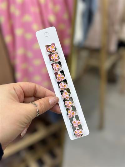 10'Lu Somon Yapraklı Çiçek Saç Küpesi