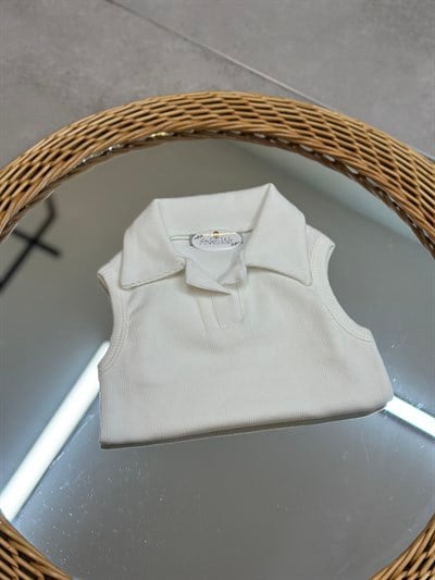 2-10 Yaş Ekru Yaka Detaylı Body 