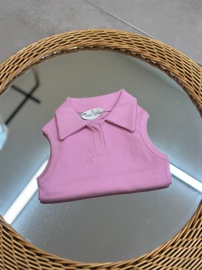 2-10 Yaş Pembe Yaka Detaylı Body 