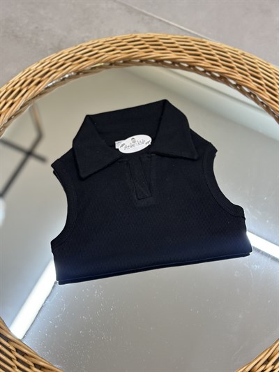 2-10 Yaş Siyah Yaka Detaylı Body 