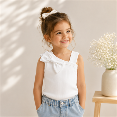 2-8 Yaş Ekru Fiyonk Detaylı Body