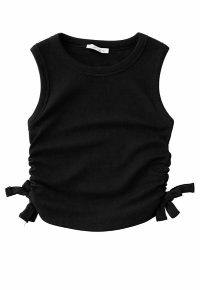 2-8 Yaş Siyah Büzgü Detaylı Body