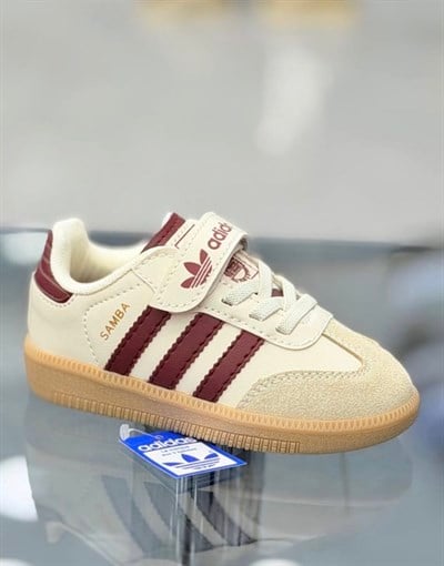 26/35 Bordo Çizgili Çocuk Spor Ayakkabı