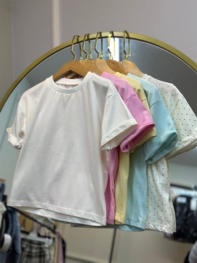 3-10 Yaş 5'li Oversize Basic T-Shirt