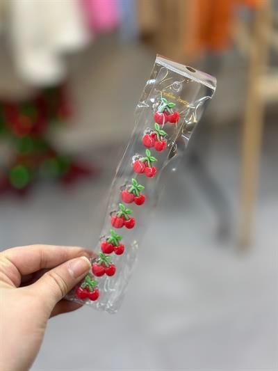 8'Li Kiraz Saç Küpesi 