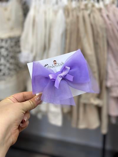 Lila İri Tül Klips Toka