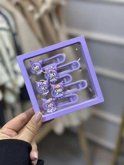 Lila Toka Kutulu Klips Set