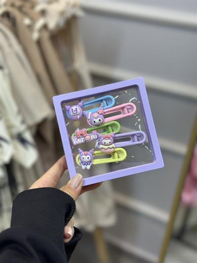 Lila Toka Kutulu Klips Set