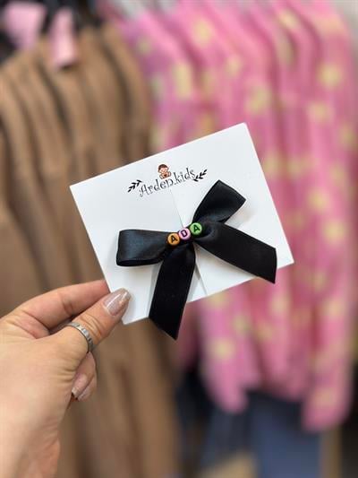 Siyah İsme Özel Ribbon Toka