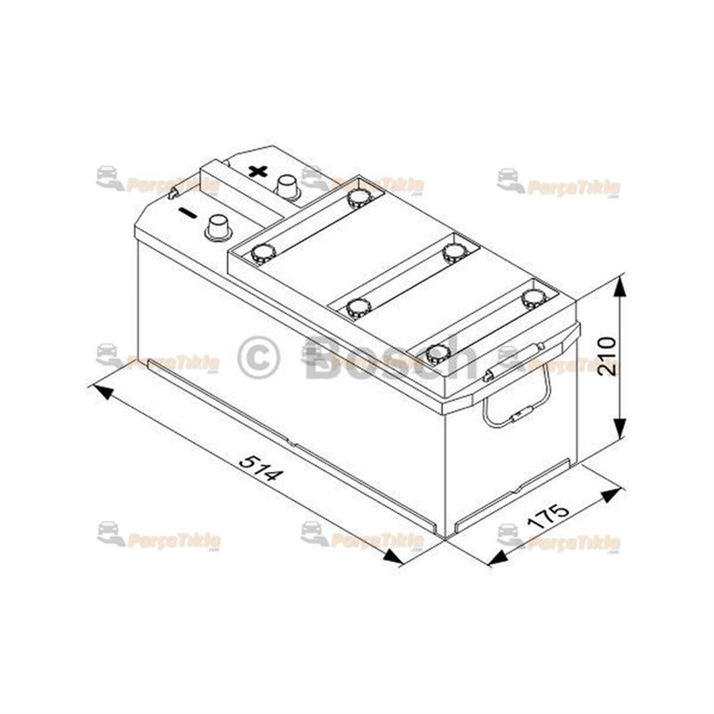Akü, 12V 135Ah T3 Akü Siyah 0092T30100