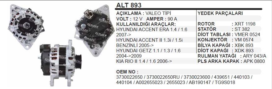 AESALT893-Alternatör Dinamo