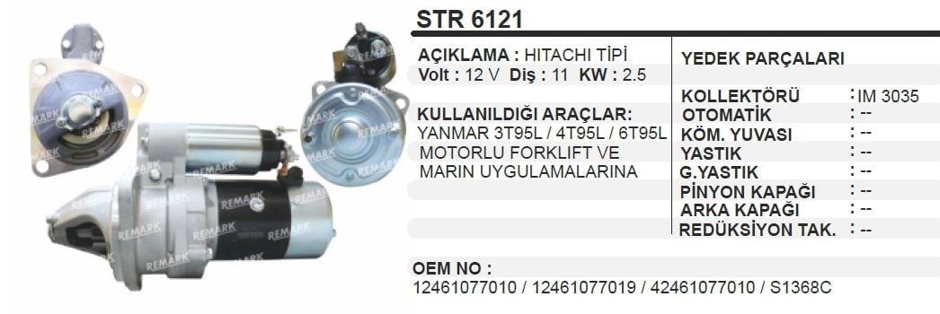 AESSTR6121-Marş Motoru - Marş Dinamosu