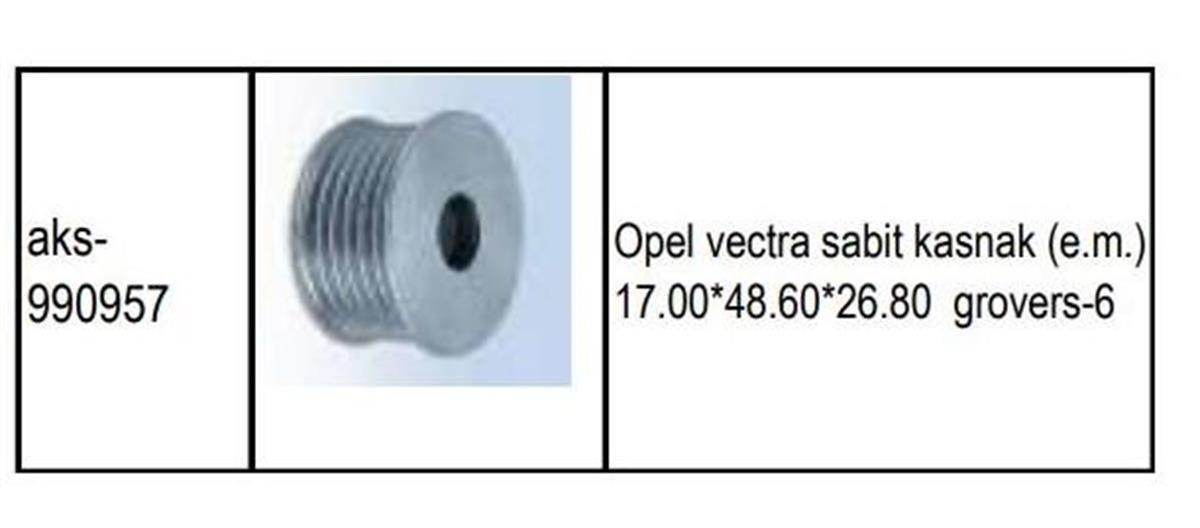 Alt.kasnağı 6kan Opel Vectra Sabit Kasnak Em | Gmp 990957