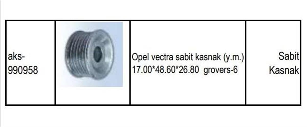 Alt.kasnağı 6kan Opel Vectra Sabit Kasnak Ym | Gmp 990958