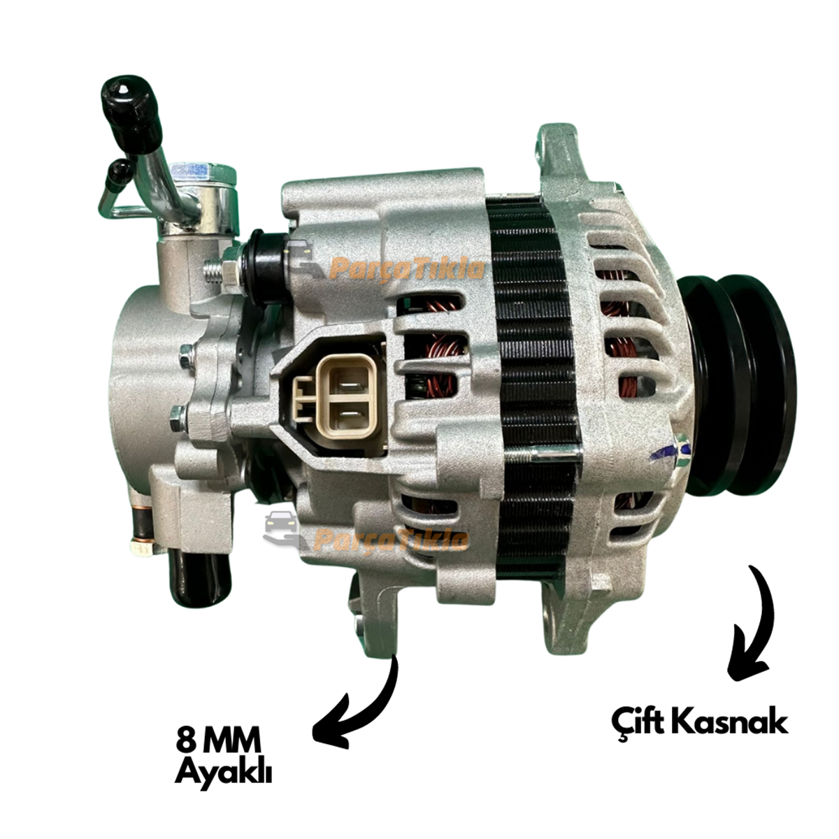 Alternatör 12V 65AH Hyundai H100 Mitsubishi L200 L300 Ym Çift Kasnak Kalın Borulu (MAX90AH) ALT12664N 12664N 12664 | MARTEK ALT12664N
