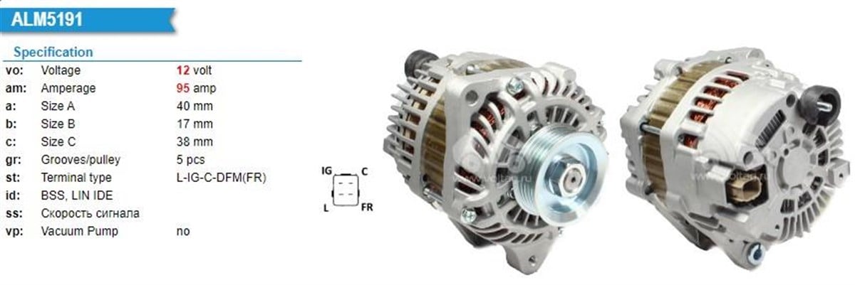 Alternatör 12v 95ah Honda Civic Vııı 08- Jaz Iıı 08- Onda Cıvıc 1.4 Jazz 1.2 1.3 1.4 1.5 (honda Orjınal) Alt5302 | Mıta 5tj0091