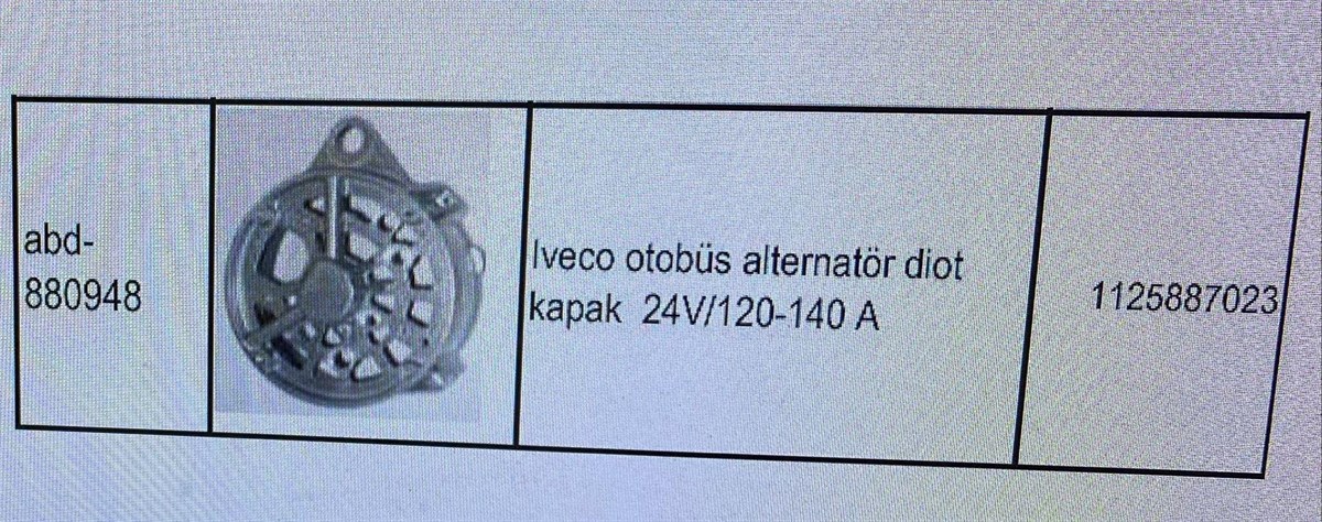 Alternatör Arka Kapak 24v 120ah-140ah Iveco Otobüs Man Mercedes 303 304 | Gmp 880948